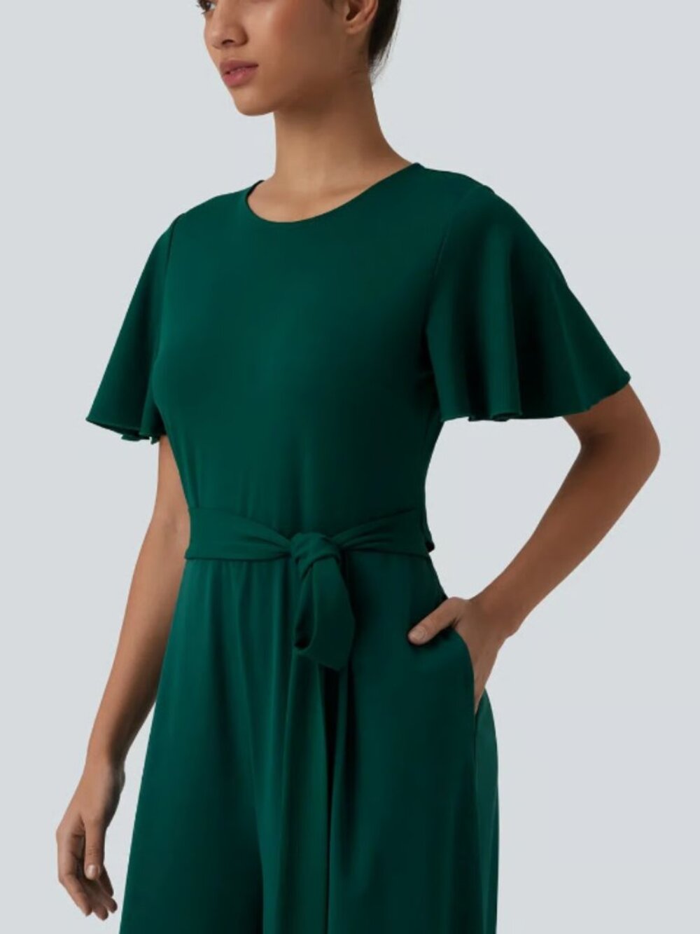 EUC - Halara Round Wide Leg Jumpsuit with Pockets - Size L - Picture 1 of 9